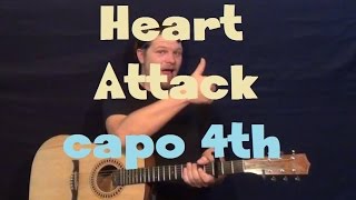 Video thumbnail of "Heart Attack (Enrique Iglesias) Easy Guitar Lesson How to Play Tutorial Capo 4th"