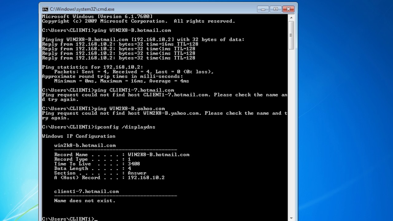 DNS & Pri Zone Client cache