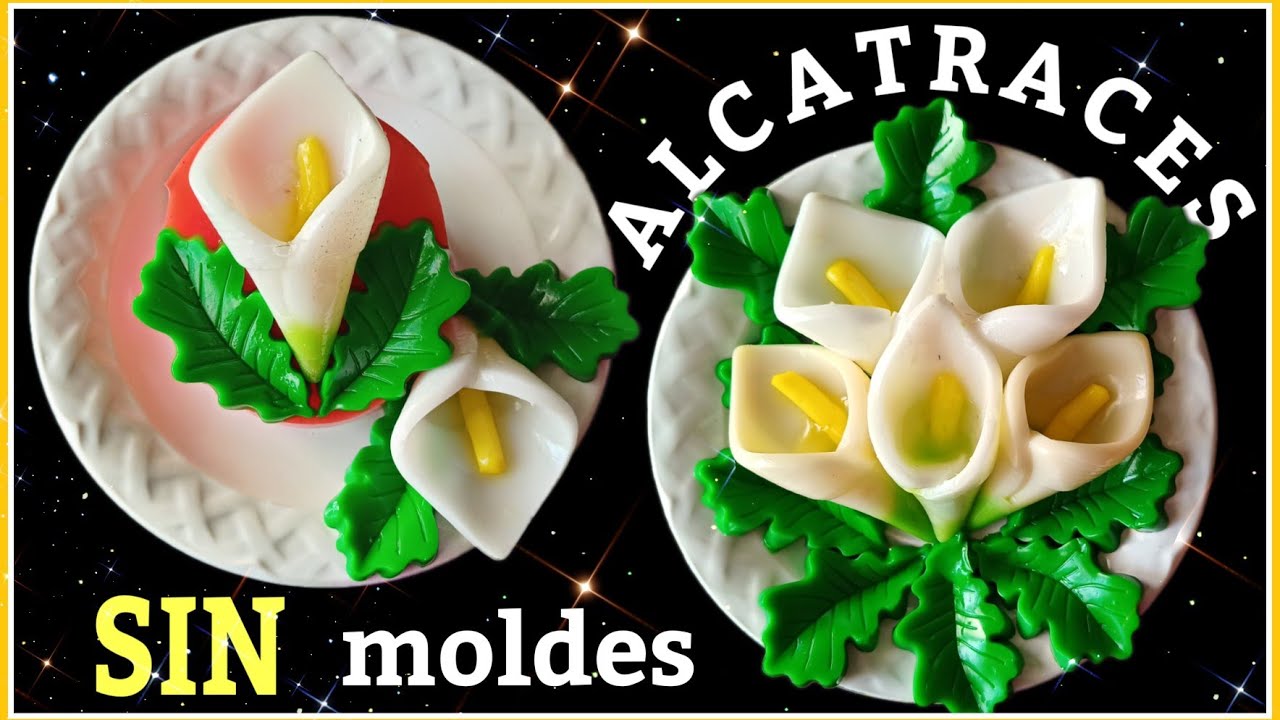 SIN MOLDES Alcatraces / Gelatina de leche FALSA / Calas, Lirios de agua sin moldes