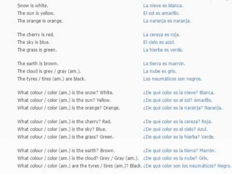 Spanish lesson/English lessons how to study spanish 14 (Colors)