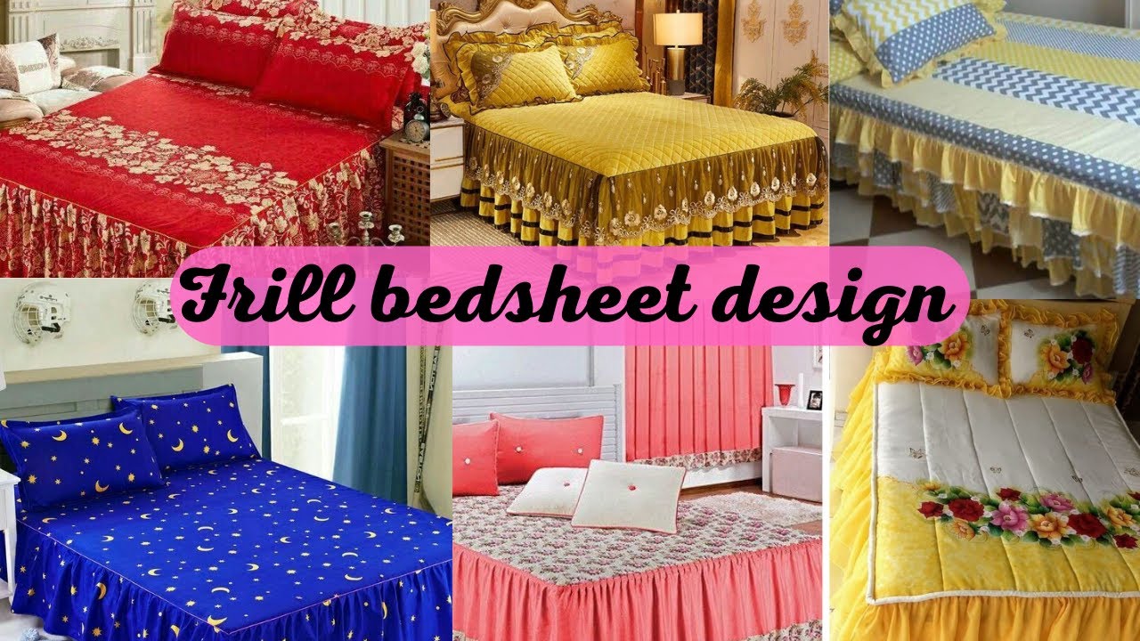 Beautiful bridal bedsheet design for wedding / frill bedsheet design YouTube
