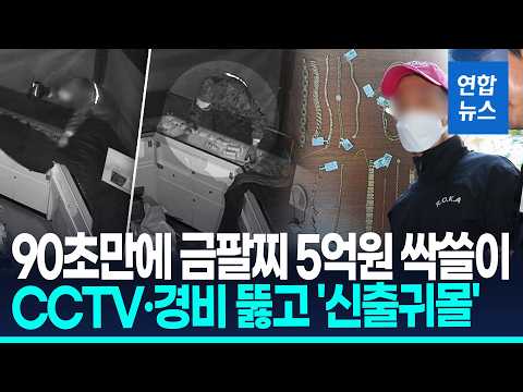 CCTV·사설경비도 뚫었다…1분30초만에 5억대 귀금속 '싹쓸이' / 연합뉴스 (Yonhapnews)