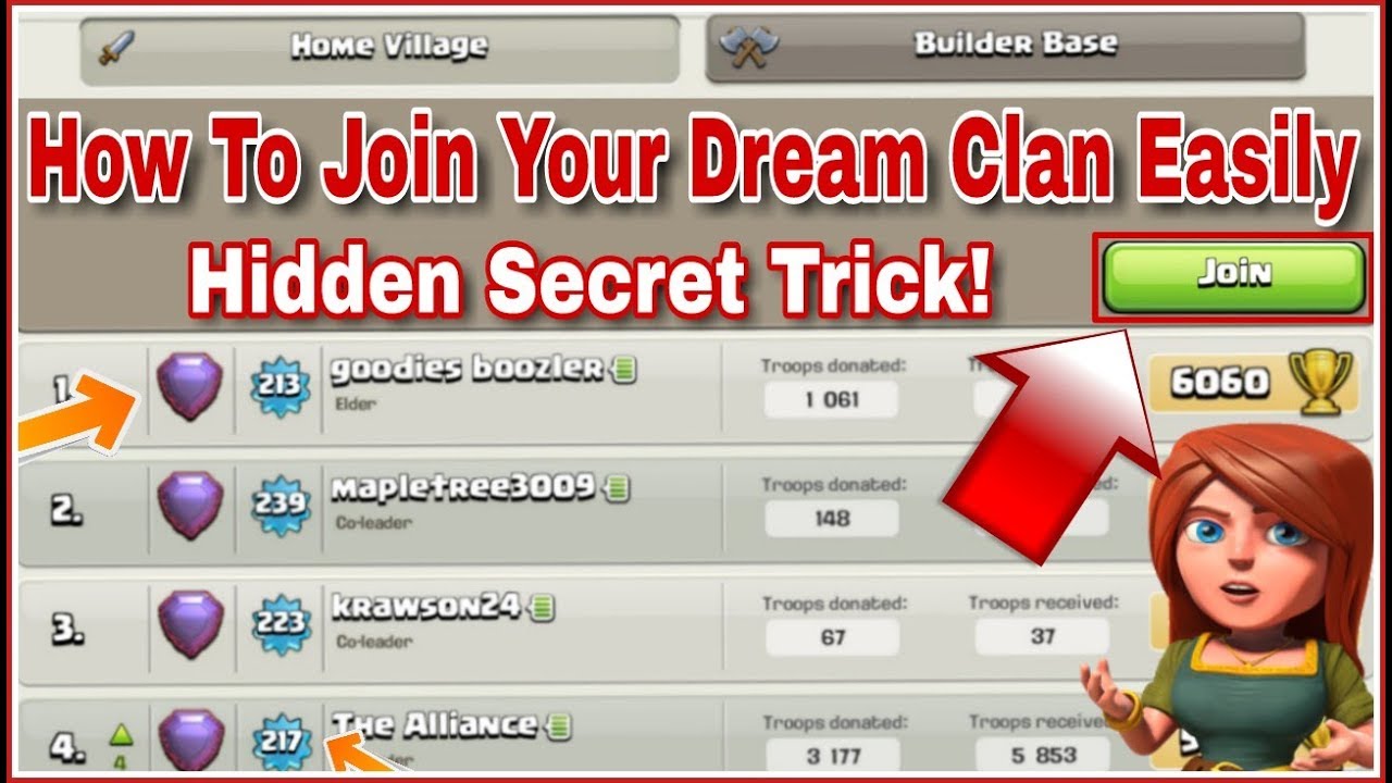 Såvel At øge belastning Secret TRICK On How To Join The BEST Clan In Clash Of Clans (HINDI) -  YouTube