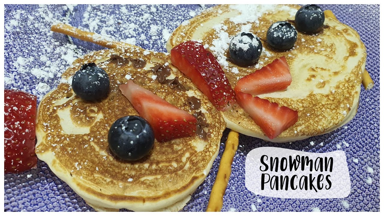 بان كيك على شكل رجل الثلج - Snowman Pancakes - Cook with Sousou