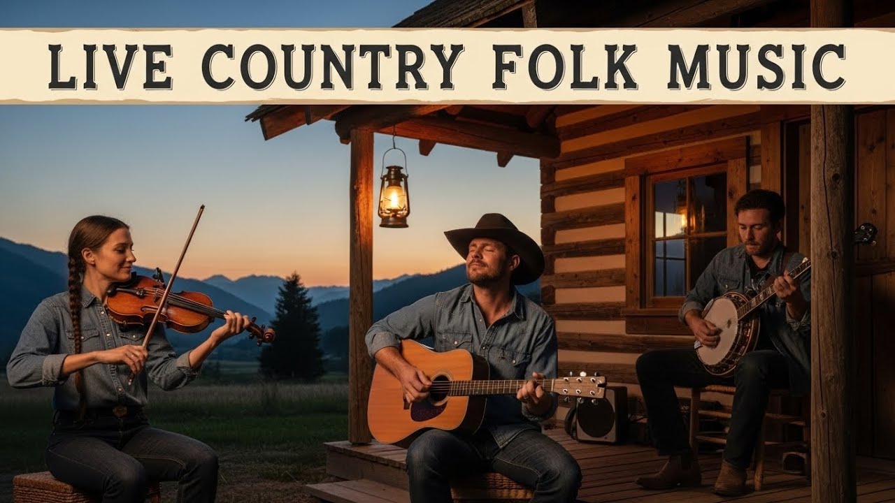 LIVE Folk Country Music 24/7 Acoustic Guitar for Relaxing, Working, Studying, and Sleep