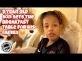 9 YEAR OLD SON SETS THE BREAKFAST TABLE FOR HIS FAMILY