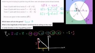 Three way tug of war vectors | Vectors | Precalculus | Khan Academy