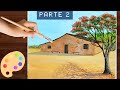 Paisagem com Casinha de Taipa #2 Como pintar árvore florida