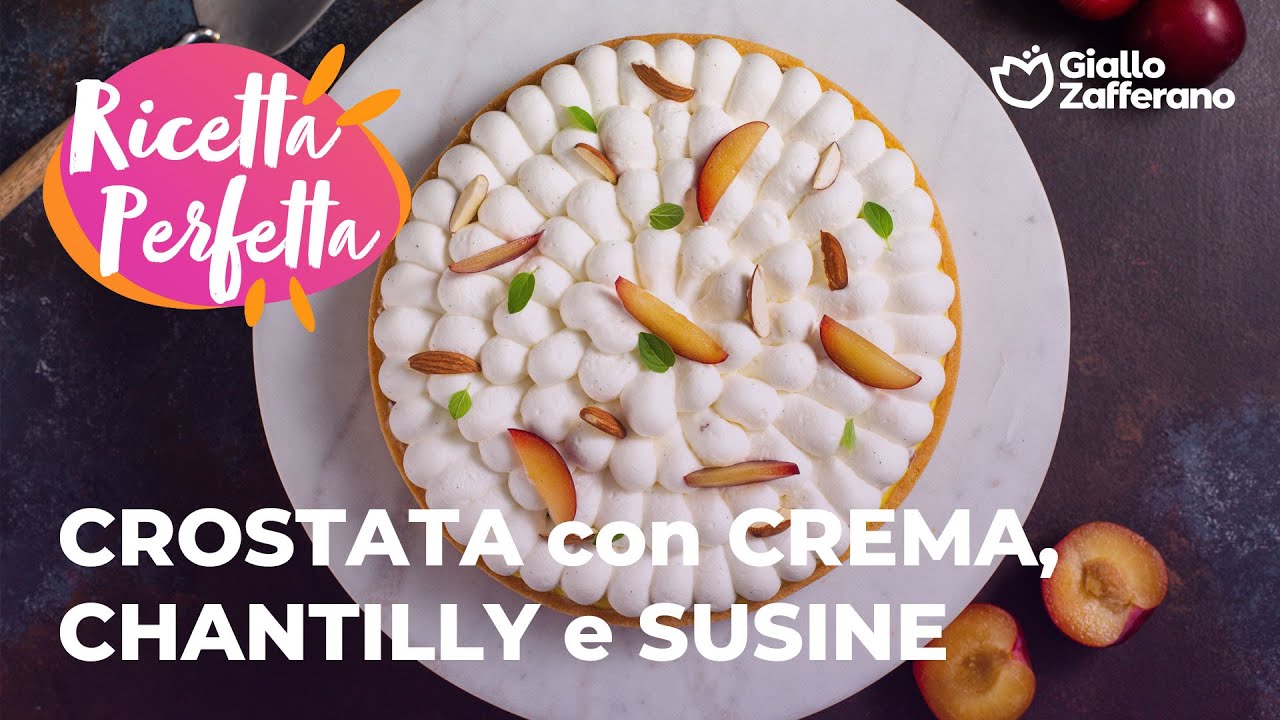 Crostata con Crema Pasticcera alle Mandorle, Chantilly e Susine