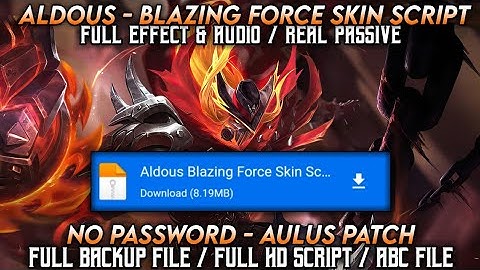 Aldous Blazing Force Skin Script || Replace Default & Normal Skin || With Backup File|| No Password