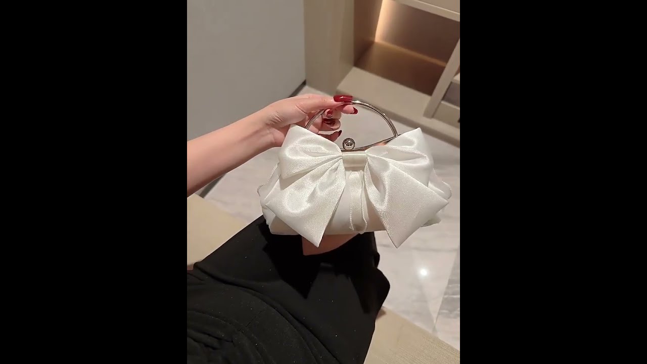 CB428 Satin Bow Evening Clutch Bags 4 Colors 