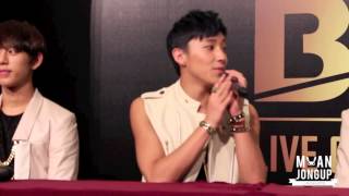130807 B.A.P Press conference in Singapore: Who's the bad man & good guy in B.A.P