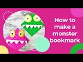 How To Make An Origami Monster Bookmark Art Tutorial For Kids 