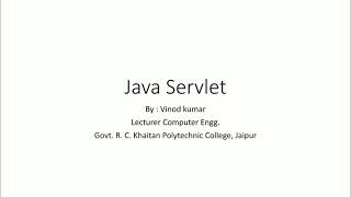 CS-309 : Java Servlet ( Lecture 1)