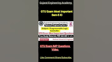 📘GTU IMP Questions | Programmable Logic Controller (PLC)⚡| Diploma IC Engg Sem-5 | Free PDF📑#gtuexam