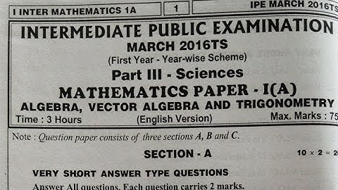 AP Inter 1st year maths-1a 2016-2024 question papers