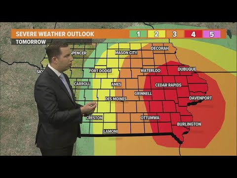 Iowa Weather Update: Strong to severe storms likely on Friday - YouTube