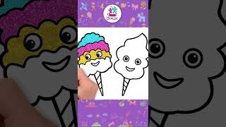 🎨Draw a Yummy Cotton Candy Step by Step! 🍭 #shorts #drawing #coloring