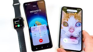 Sumsung Galaxy Z Flip 3 & Apple Watch 3 & iPhone 11 Pro MAX Outgoing call & Incoming call