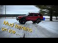 Mud terrains vs dedicated winter tires on ice totally expected outcome