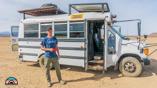 DIY Short Diesel School Bus - Off Grid Tiny House On Wheels
