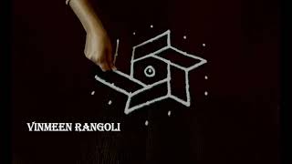 7 dots rangoli/Kolam designs simple/Muggulu with dots/Easy rangoli kolam/Rangoli with dots