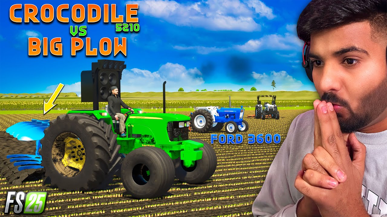 Crocodile 🐊 5210 VS Plow | Rice Harvesting | FS25 | Happy Goldsmith