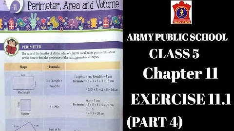 APS class 5 math chapter 11 | PERIMETER , AREA AND VOLUME | EXERCISE 11.1 (PART 4) |  @nksclasses