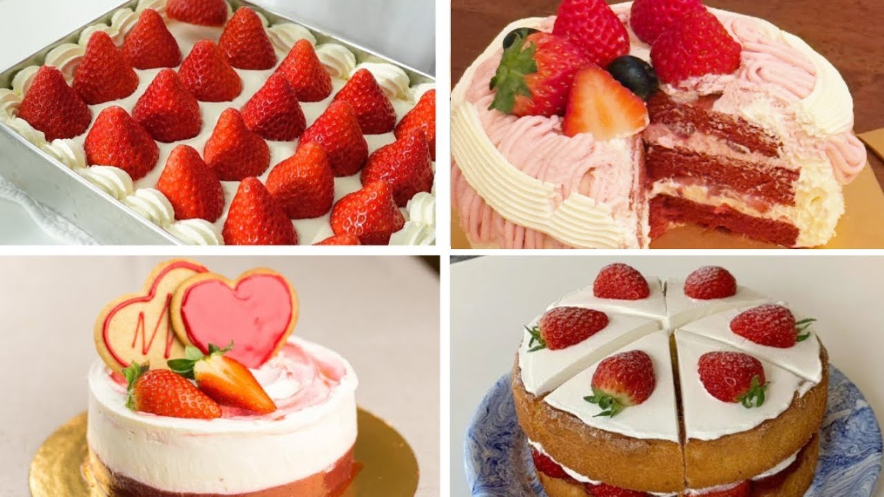 Satisfying Relaxing Video|🍓🍰🎂🍪Love Strawberry Cake Recipe|Asmr|Tiktok