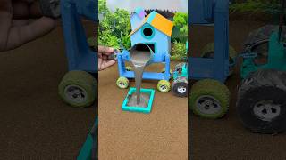 Mini Tractor Making Strong Cement Pole 🚜 | DIY Working Construction Machine #Shorts