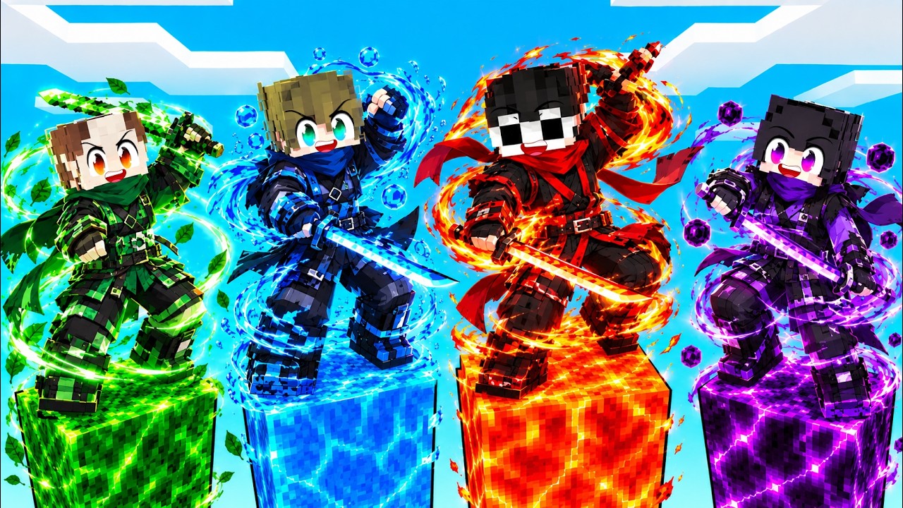 ELEMENTAL NINJA TOWERS BATTLE in Minecraft!