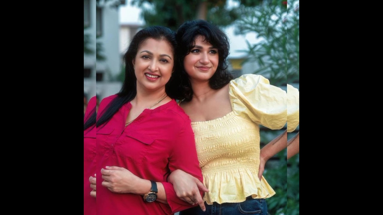 அக்கா தங்கை போலவே இருக்கும் கௌதமியும் அவரது மகளும்