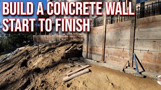 How To Build  Concrete Retaining Wall On A Steep Hillside  Start To Finish