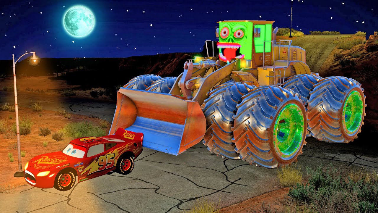 😱Horror Story | GIGANTIC HUNGRY LOADER ZOMBIE 🆚 McQueen😱| BeamNG Drive