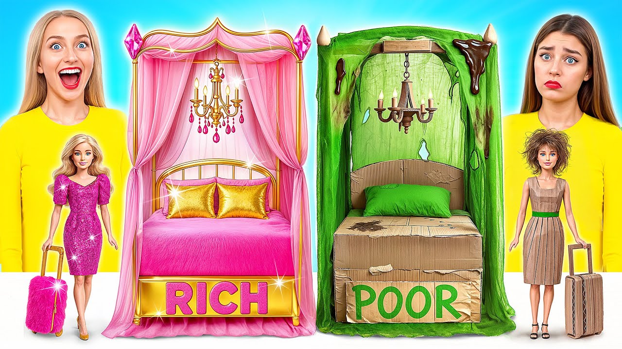 Wir Bauen Ein Erstaunliches Puppenhaus Reich vs Arm Challenge | Lustige Challenges Bubba DO