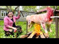 Fried whole lamb on a fire this recipe will make you insanely hungry