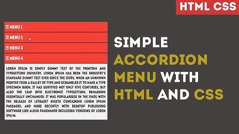 SIMPLE ACCORDION MENU WITH HTML AND CSS