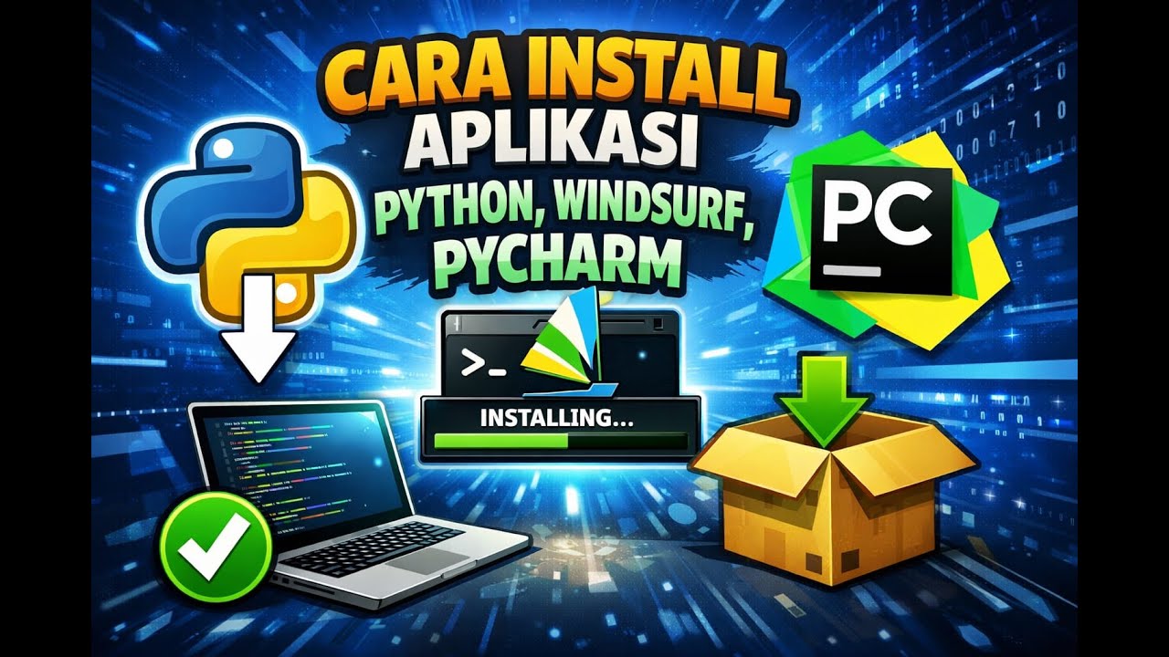 tutorial instalasi aplikasi python,windowsurf,dan pycharm - YouTube
