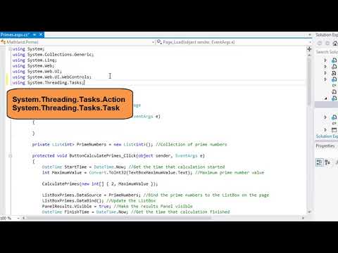 ASP.NET 4.5 Expert Skills Lesson 3-4: Implement multi-threading using the Action and Task classes