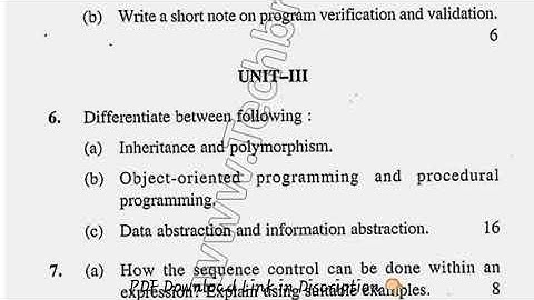 MCA 2nd Sem Principle of Programming Language Question Papers