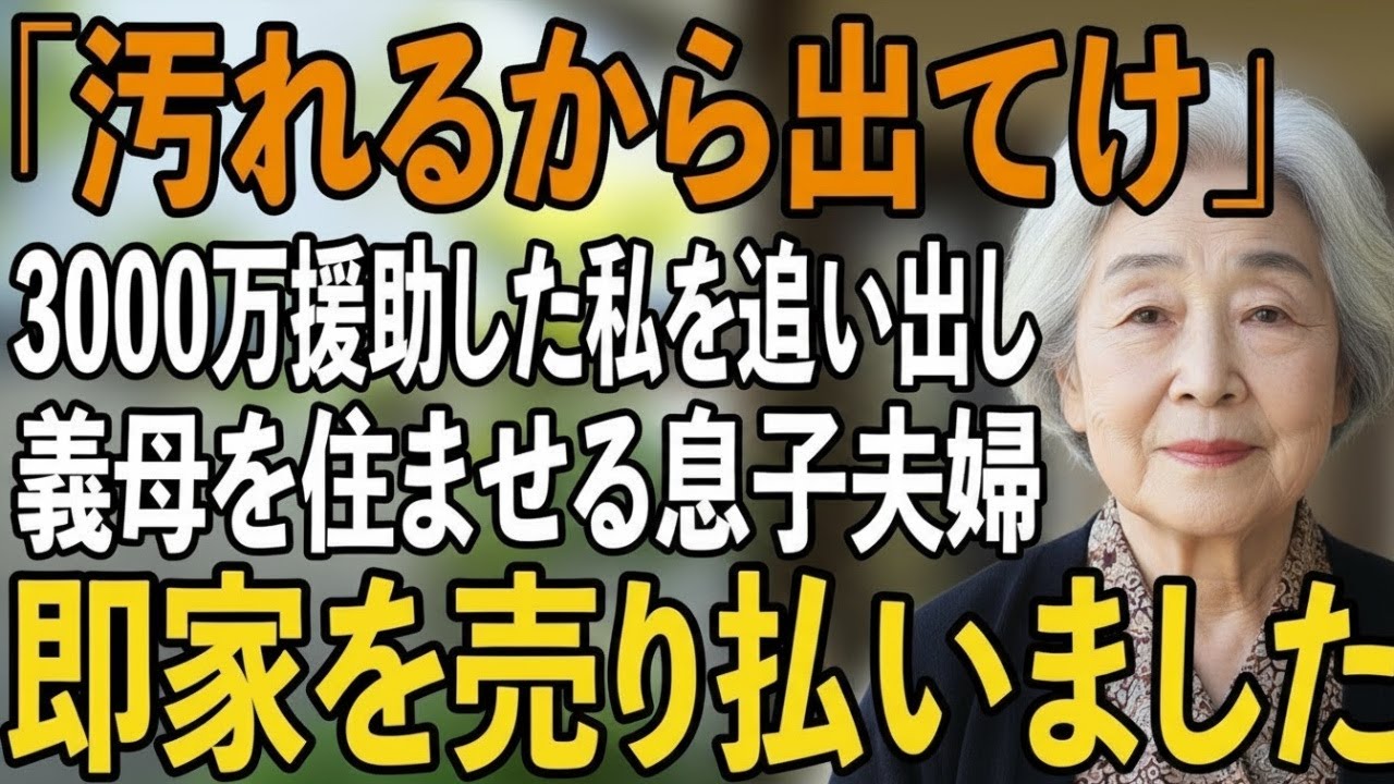 同居の約束で3000万援助したのに「汚いから入るな」と私を追い出す息子嫁→私は即座に家を売却して消えました【シニアライフ】【60代以上の方へ】