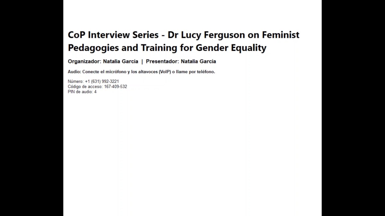 CoP Interview Series - Feminist Pedagogies and Training for Gender Equality - English un women goodwill ambassador