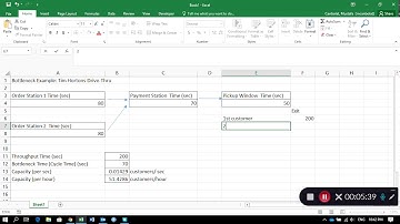 Operations Management with Excel: Identifying a Bottleneck in a Process Video 2