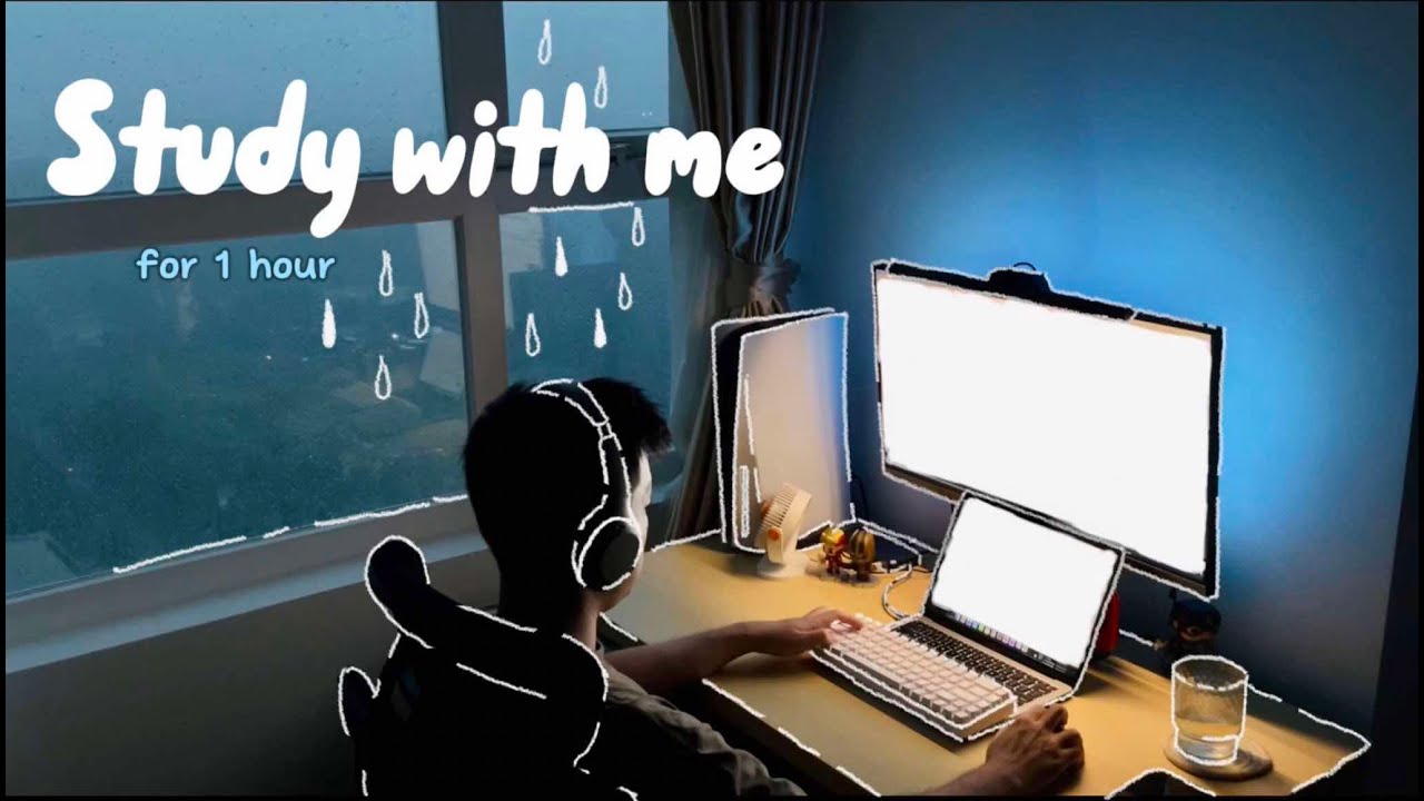 1HR Study with Me | Deep Focus with a Tech Specialist 🌧️ Rainy Day Ambience (No Music, Real Sound)