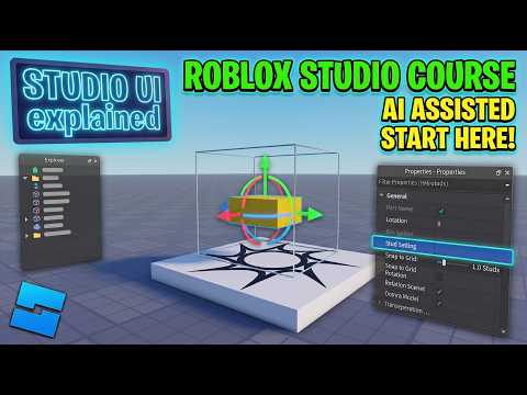 Roblox Studio AI Course 2026 #2 |Studio Interface | Adding or Moving Parts & Set Studs Value