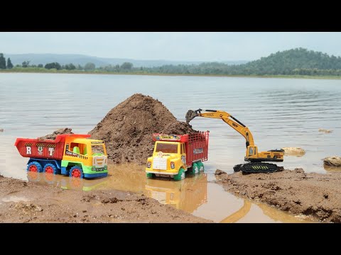 Jcb fully Loading Sand And Accident PoLo Truck  Pulling Out Auto Rickshaw | Mini Tractor | CS Toy