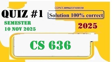 cs 636 quiz 1 solution fall 2025