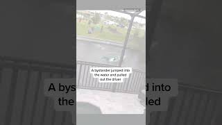 Watch as car crashes into canal