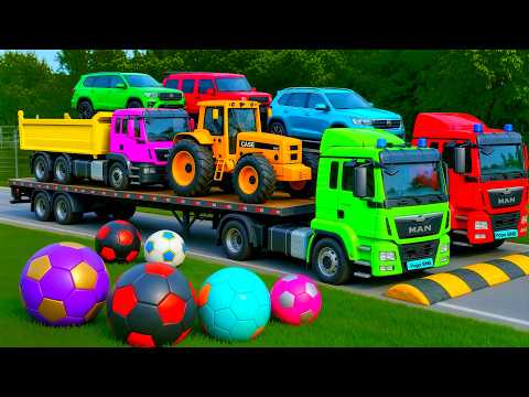 Flatbed Truck McQueen Transportation with Truck Pothole vs Car #67 BeamNG Drive