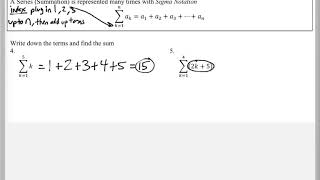 Math 151 : 11.4 #4, #5 (PreCalculus Tutorial : Series)